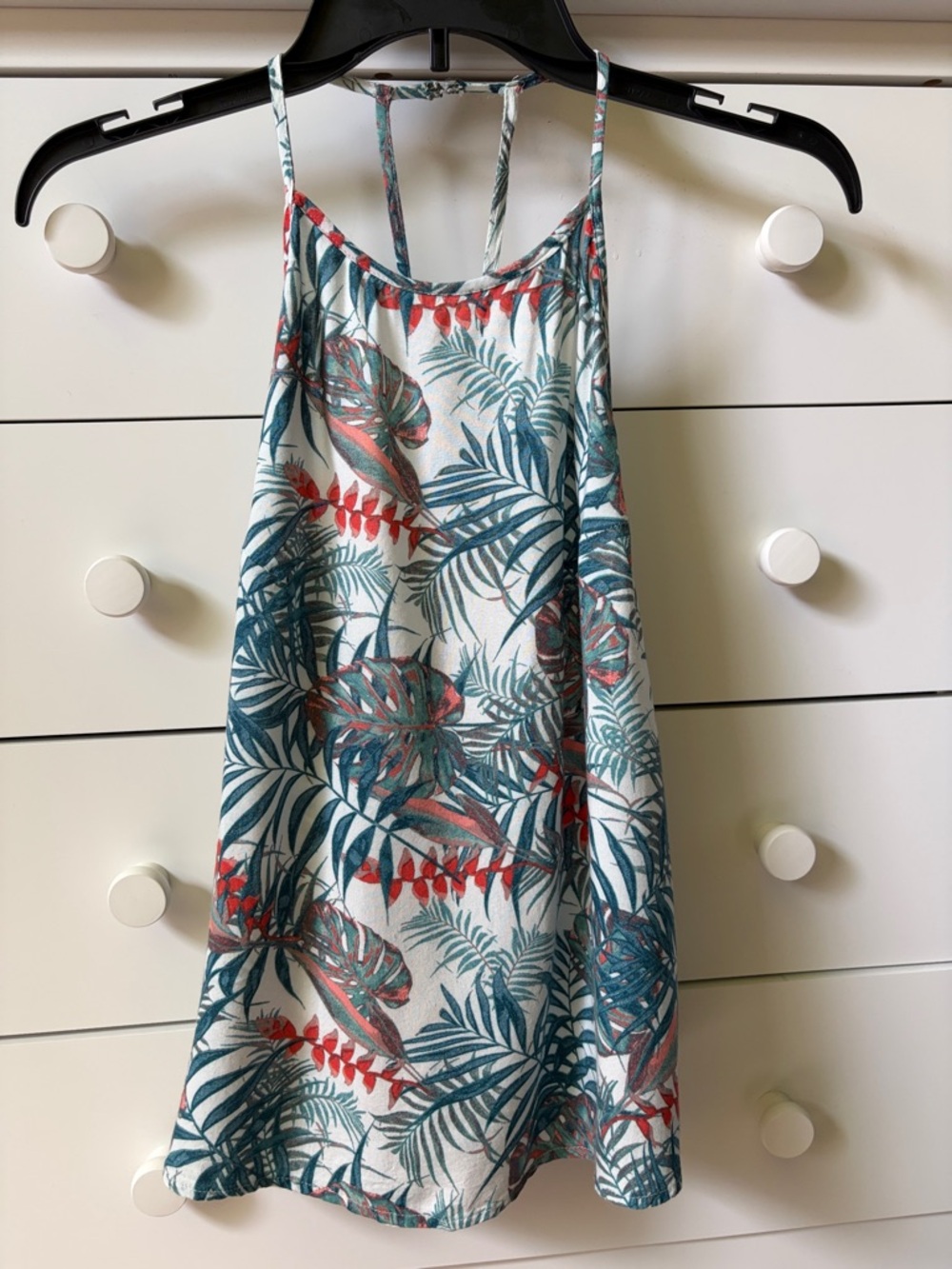 🌿 ROXY WOMENS SIZE SMALL TROPICAL PRINT OPEN BACK TANK TOP